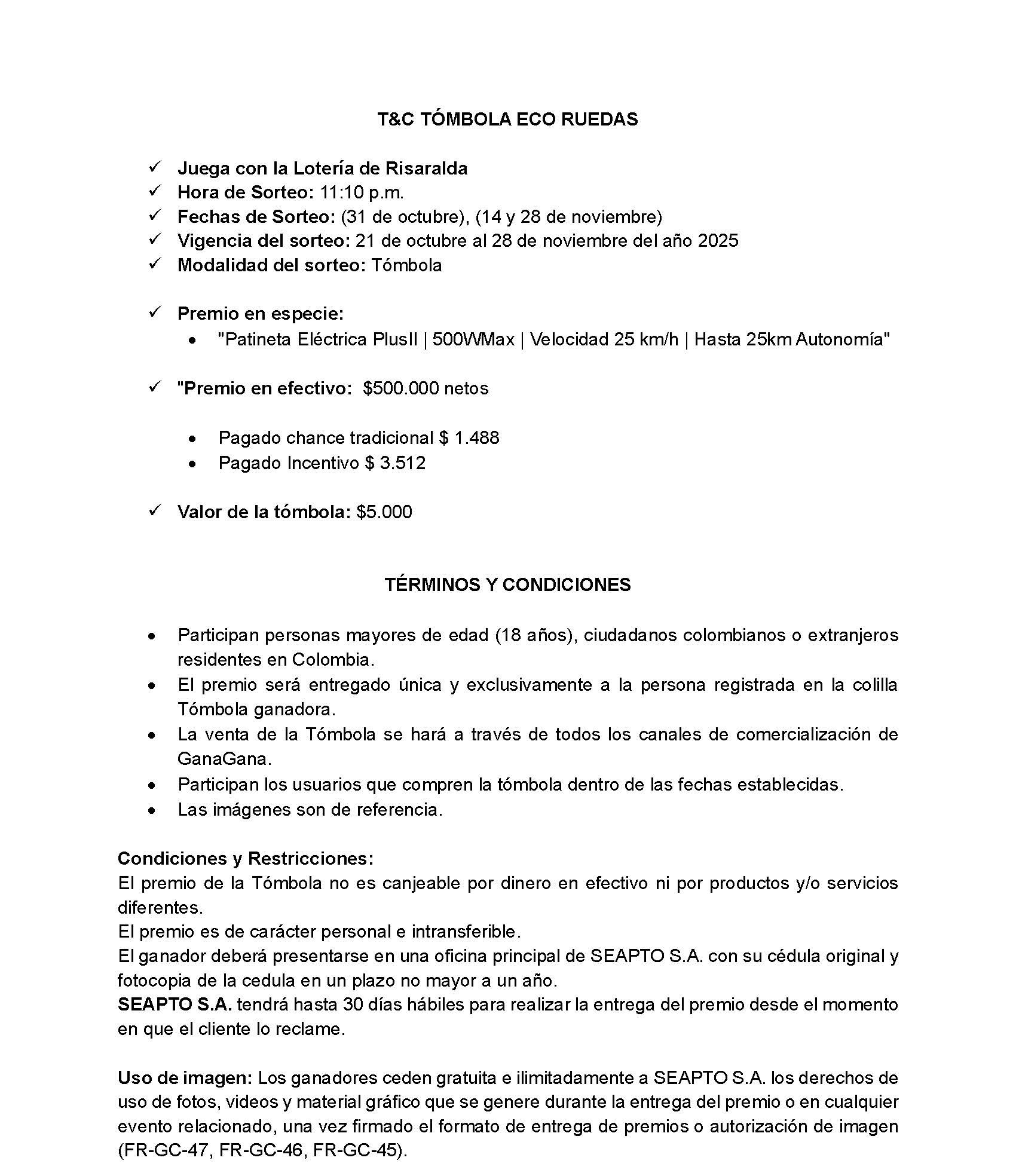 TC TÓMBOLA Eco ruedas Página 1