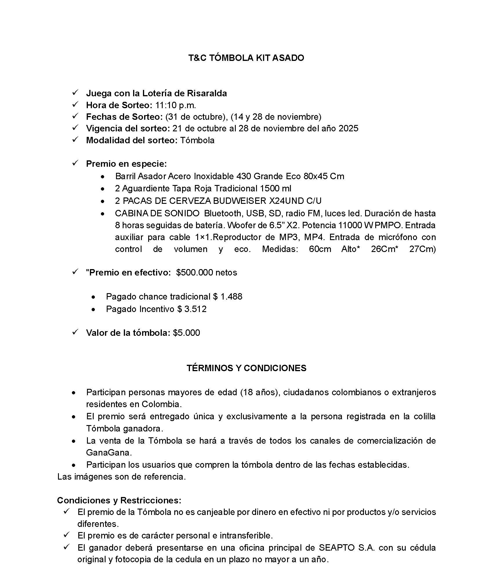 TC TÓMBOLA KIT ASADO Página 1