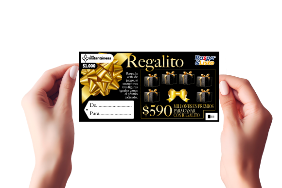 regalito mockup manos nuevas emisiones raspa listo